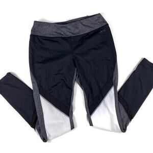 Avia Colorblock Mesh Leggings Active Full Length Black White Grey sz Small